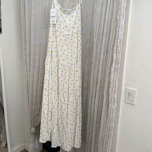 NWT Kenny Flowers Almalfi maxi Dress XL white with lemon print